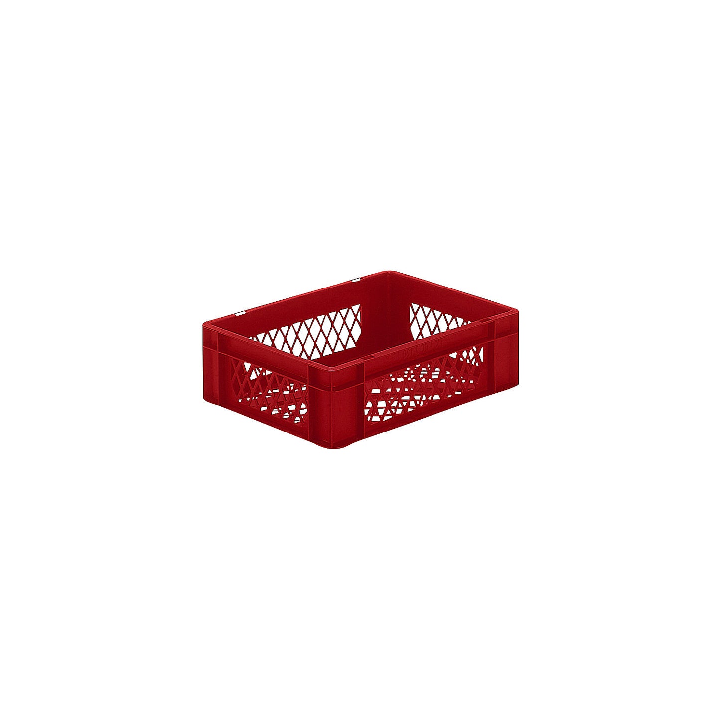 Euro stacking container, perforated walls and base, LxWxH 400 x 300 x 120 mm, red, pack of 5.