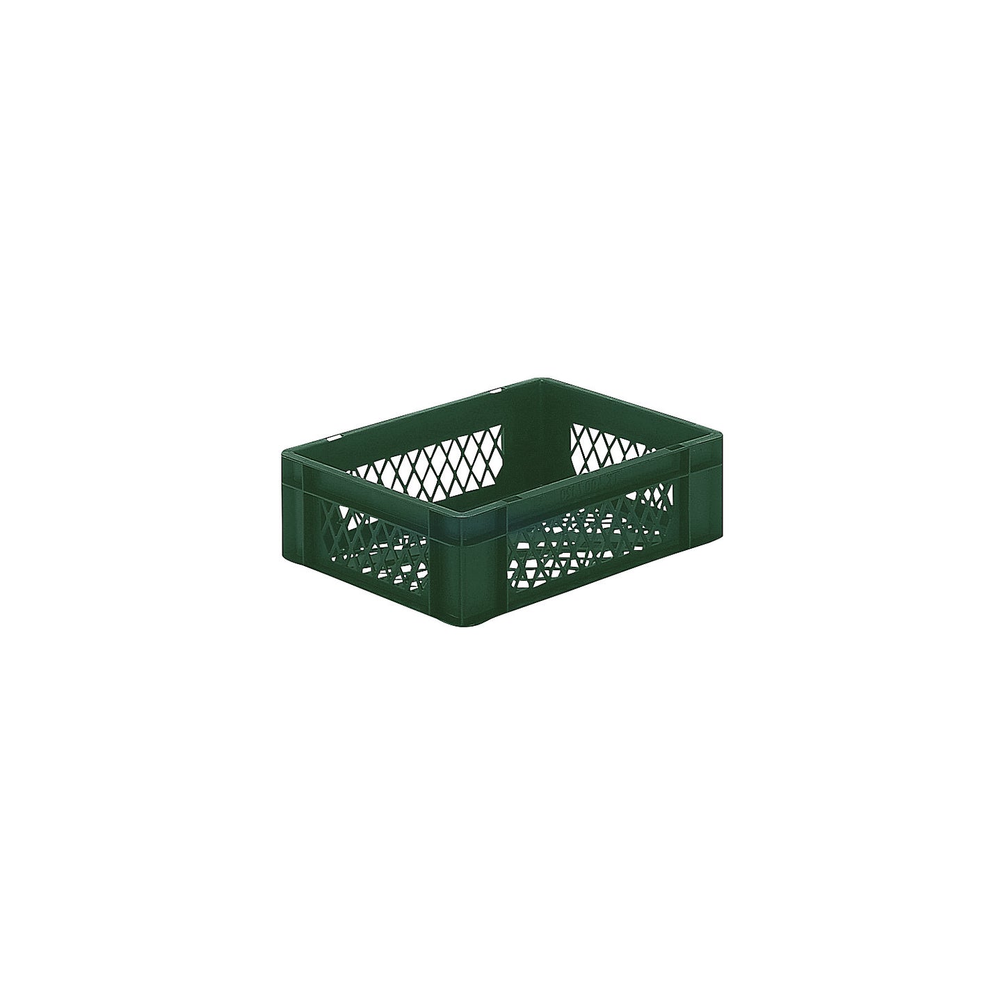 Euro stacking container, perforated walls and base, LxWxH 400 x 300 x 120 mm, green, pack of 5.