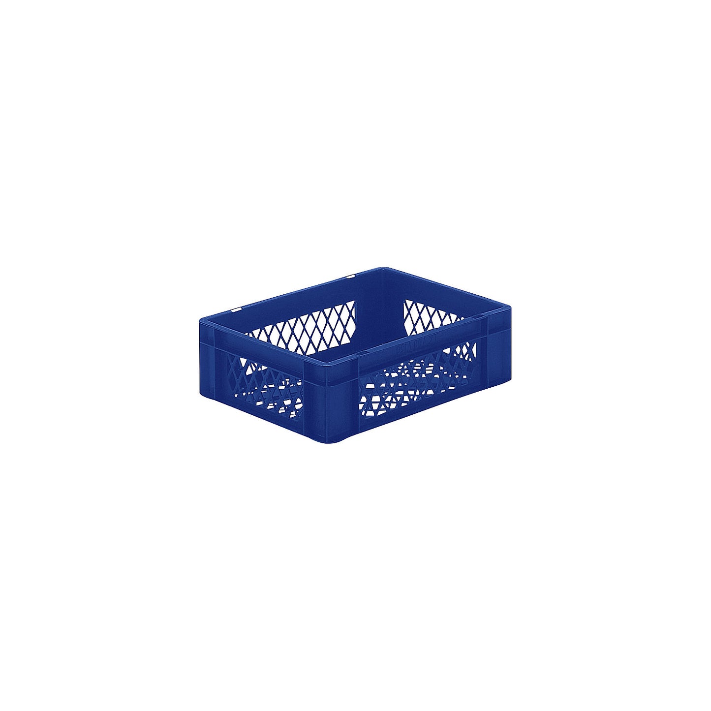 Euro stacking container, perforated walls and base, LxWxH 400 x 300 x 120 mm, blue, pack of 5.