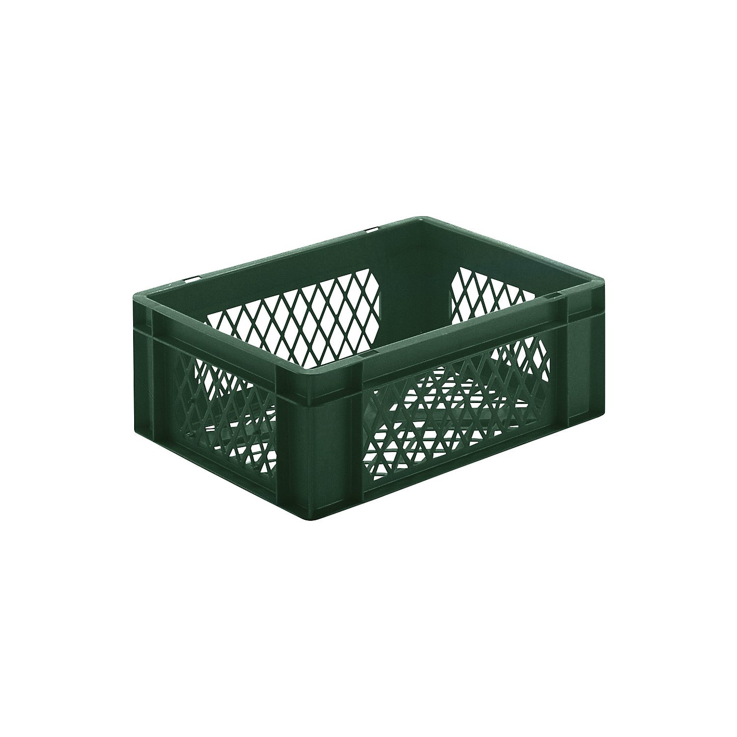 Euro stacking container, perforated walls and base, LxWxH 400 x 300 x 145 mm, green, pack of 5.