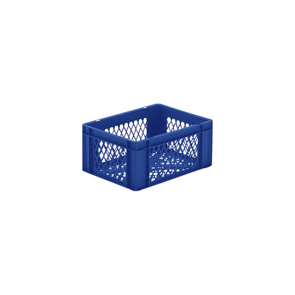 Euro stacking container, perforated walls and base, LxWxH 400 x 300 x 175 mm, blue, pack of 5.