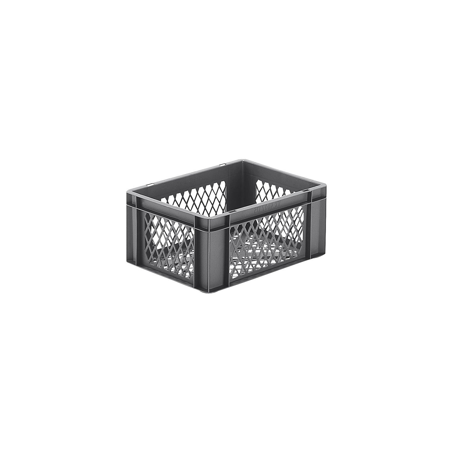 Euro stacking container, perforated walls and base, LxWxH 400 x 300 x 175 mm, grey, pack of 5.