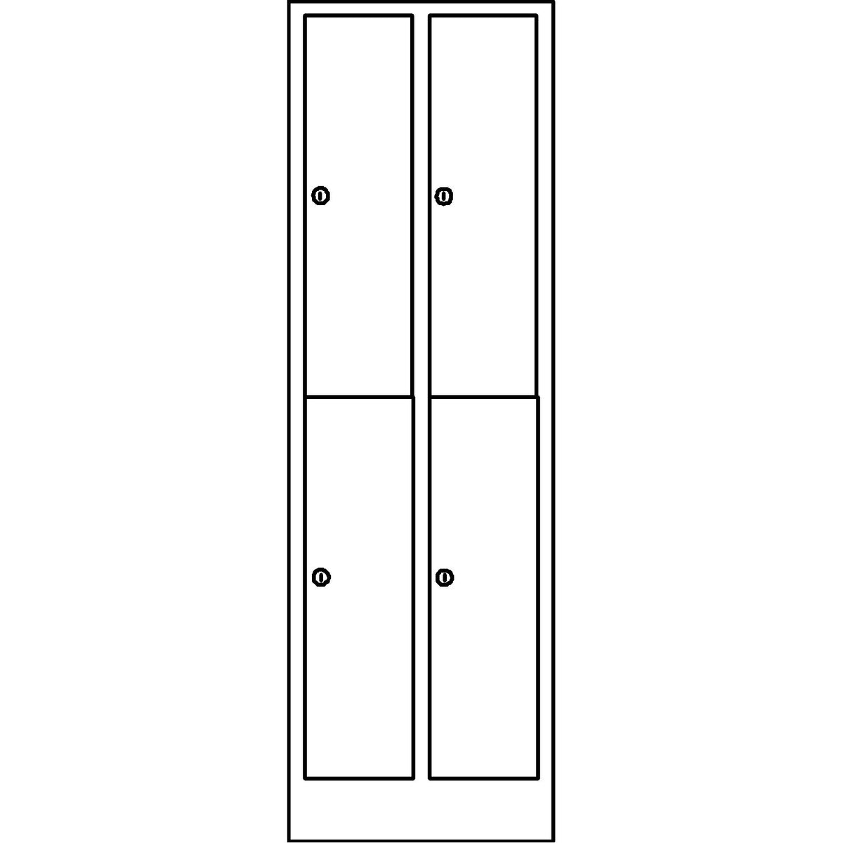 Komfort double deck locker, 2 compartments, light grey / gentian blue, width 800 mm.