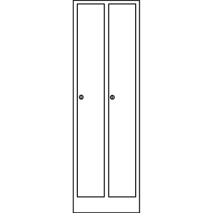 Komfort locker, 2 compartments, light grey / gentian blue, width 800 mm.