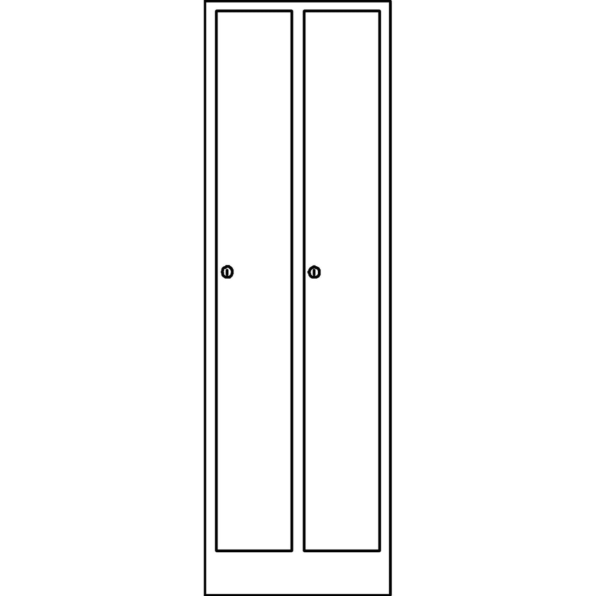 Komfort locker, 2 compartments, light grey / gentian blue, width 800 mm.