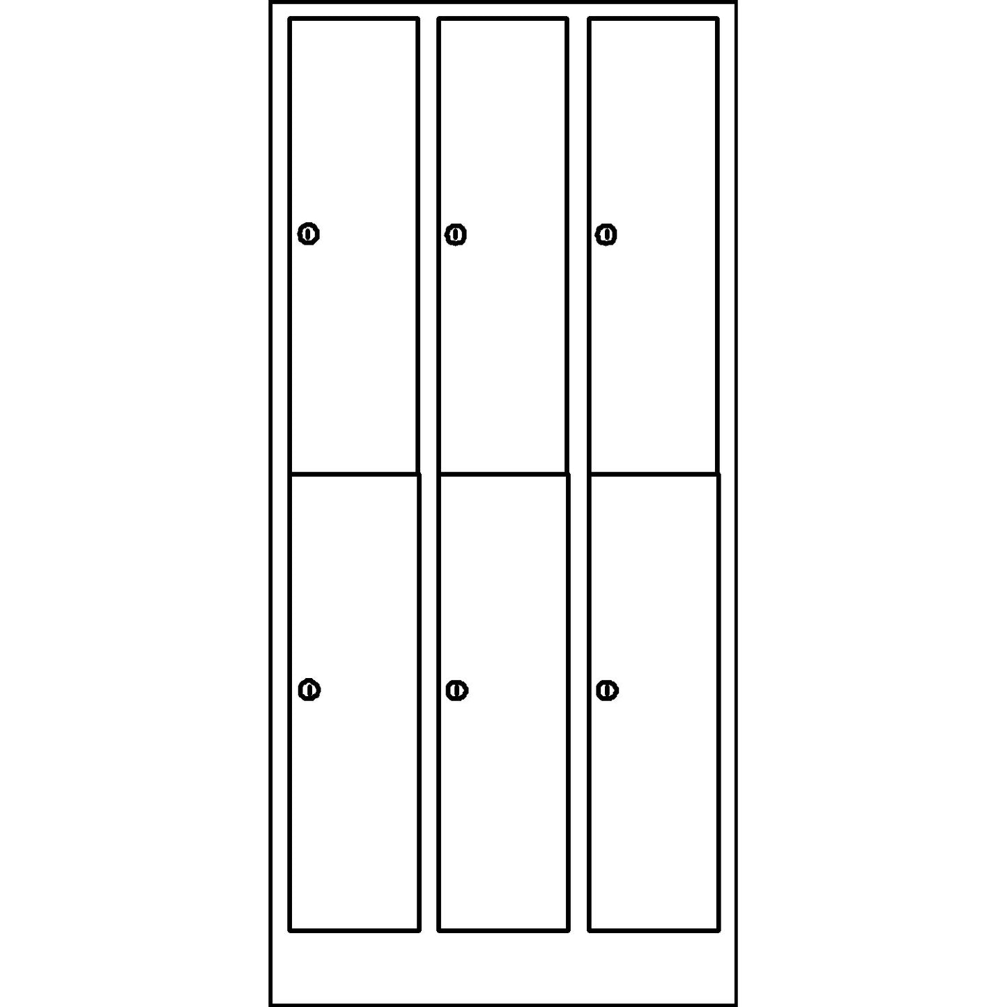 Komfort double deck locker, 3 compartments, light grey, width 900 mm.