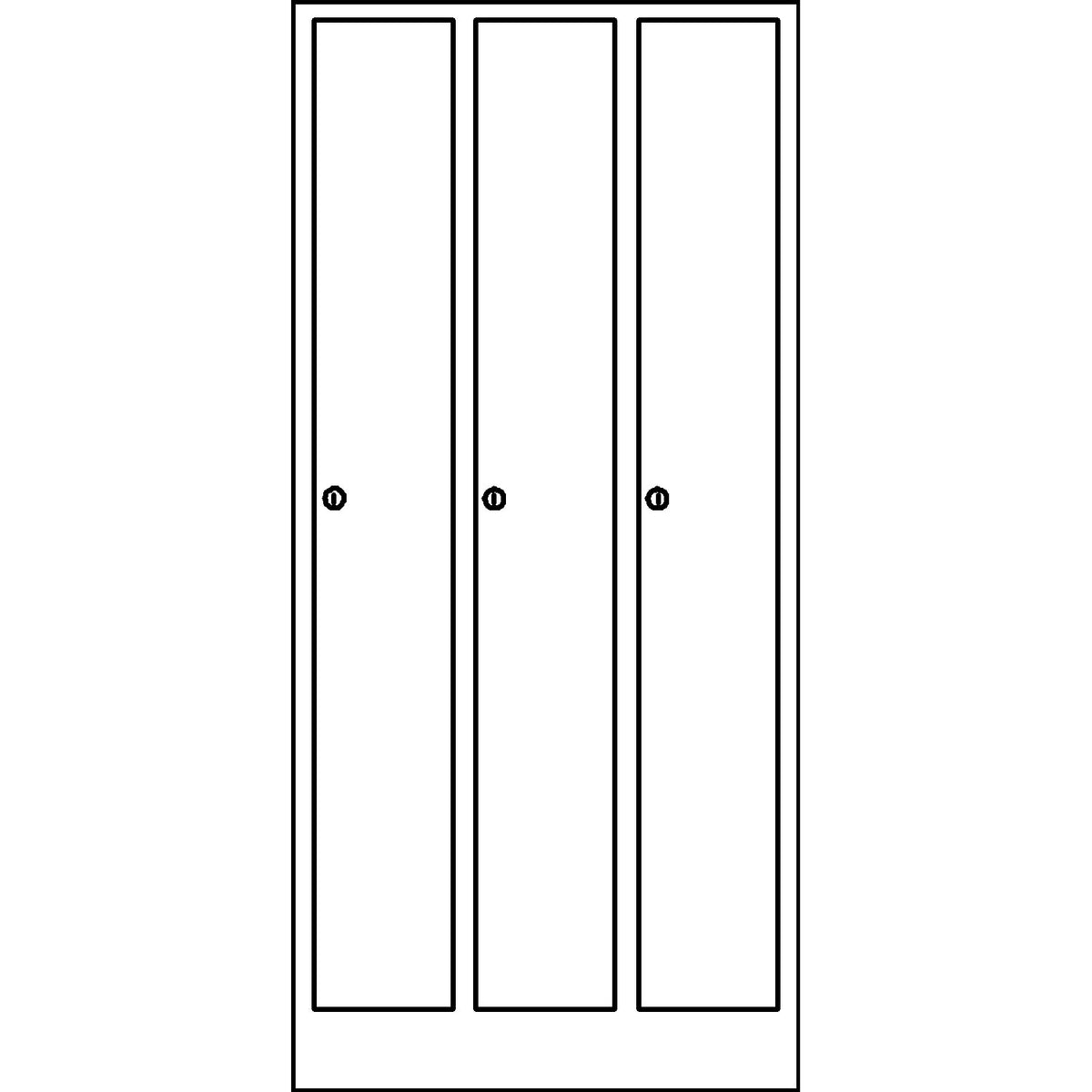 Komfort locker, 3 compartments, light grey, width 900 mm.