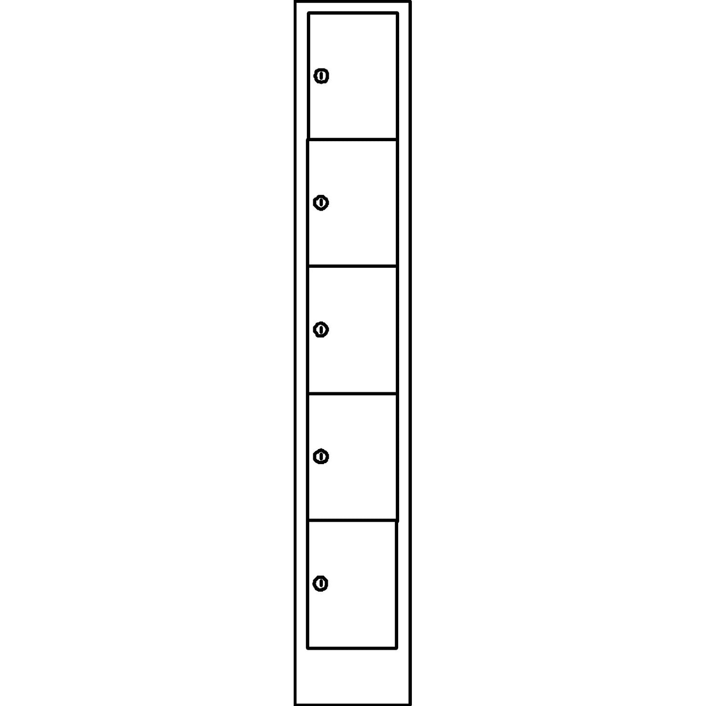Komfort 5-fold compartment locker, 1 compartment, light grey / gentian blue, width 400 mm.