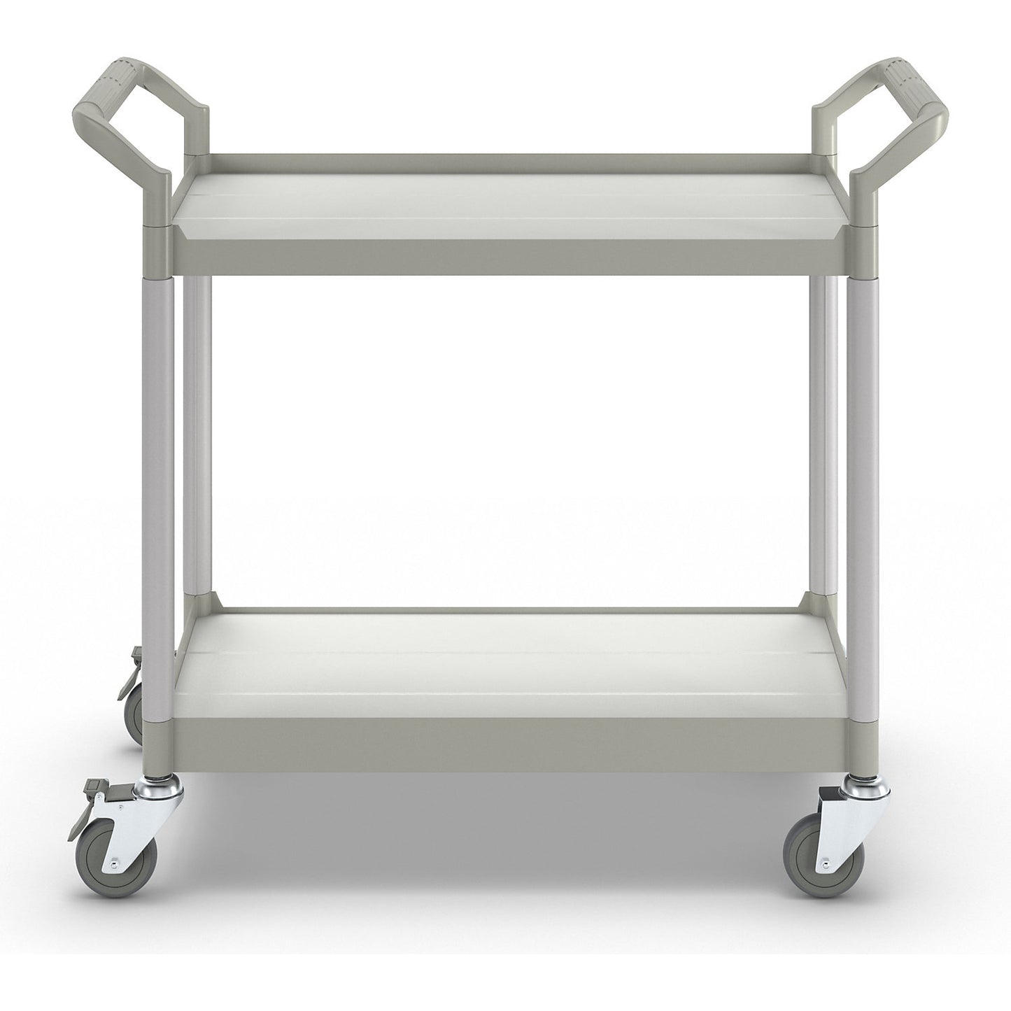 General purpose truck, 2 shelves, max. load 200 kg, LxWxH 850 x 480 x 950 mm, light grey.