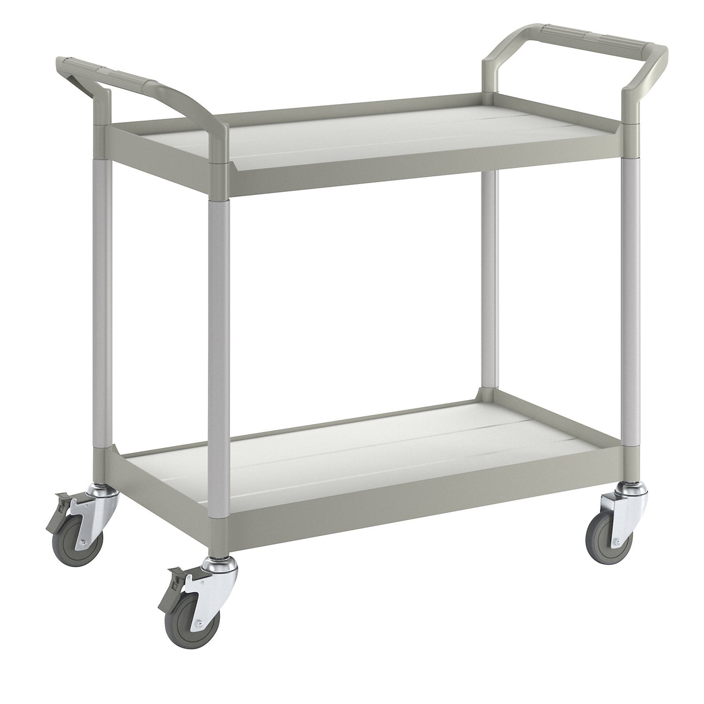 General purpose truck, 2 shelves, max. load 200 kg, LxWxH 850 x 480 x 950 mm, light grey.