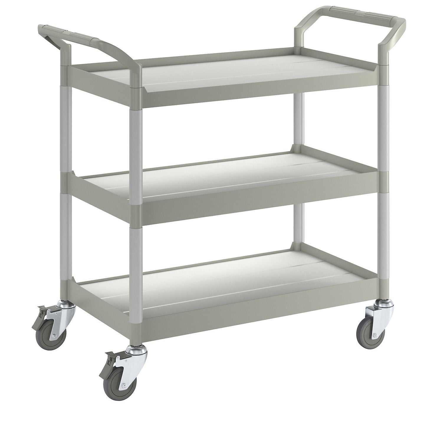 General purpose truck, 3 shelves, max. load 250 kg, LxWxH 850 x 480 x 1000 mm, light grey.