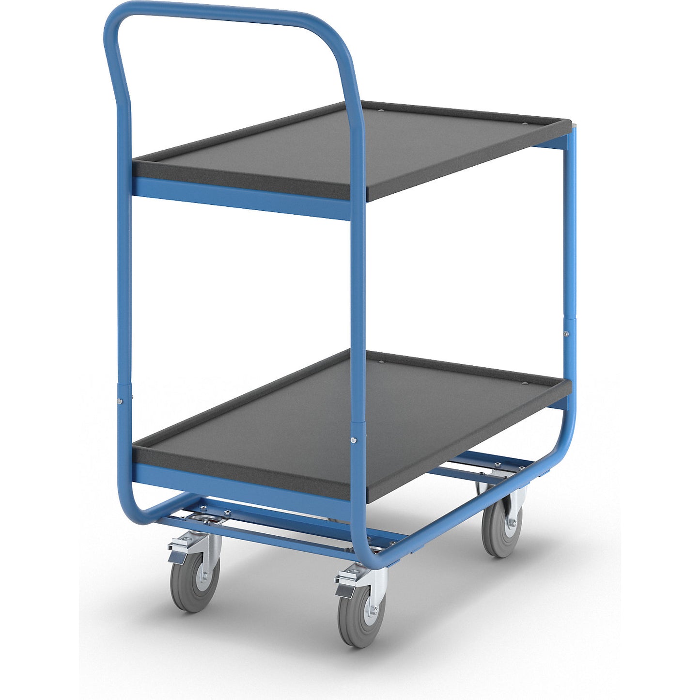 Table trolley, max. load 150 kg, shelves with raised edges, 2 shelves.