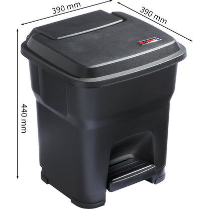 HERA pedal bin, capacity 35 l, WxHxD 390 x 440 x 390 mm, black.