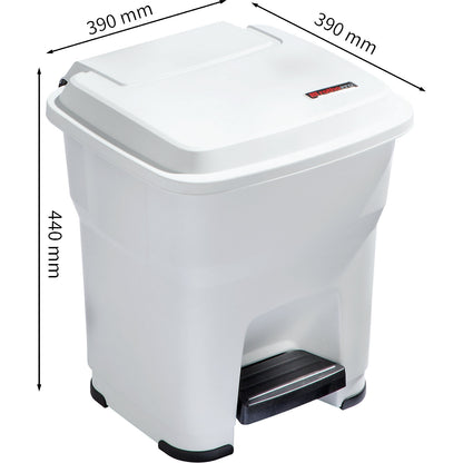 HERA pedal bin, capacity 35 l, WxHxD 390 x 440 x 390 mm, white.