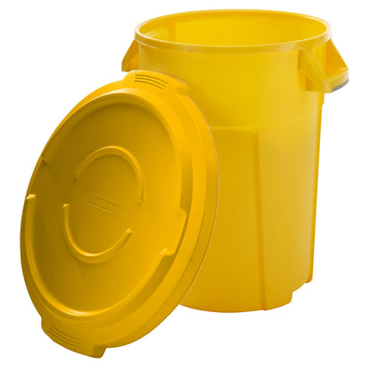 Titan multi-purpose container with lid, food-safe, yellow, capacity 85 L.