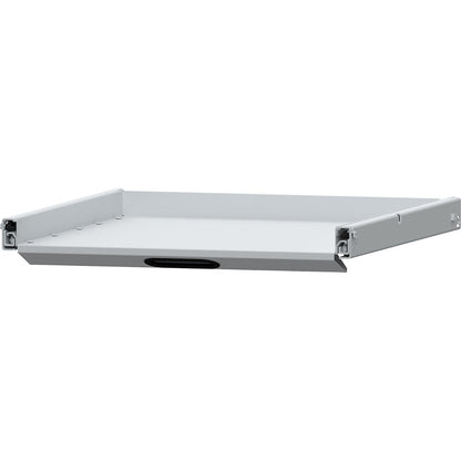 Height adjustable shelf, zinc plated, 100 % pull-out shelves.