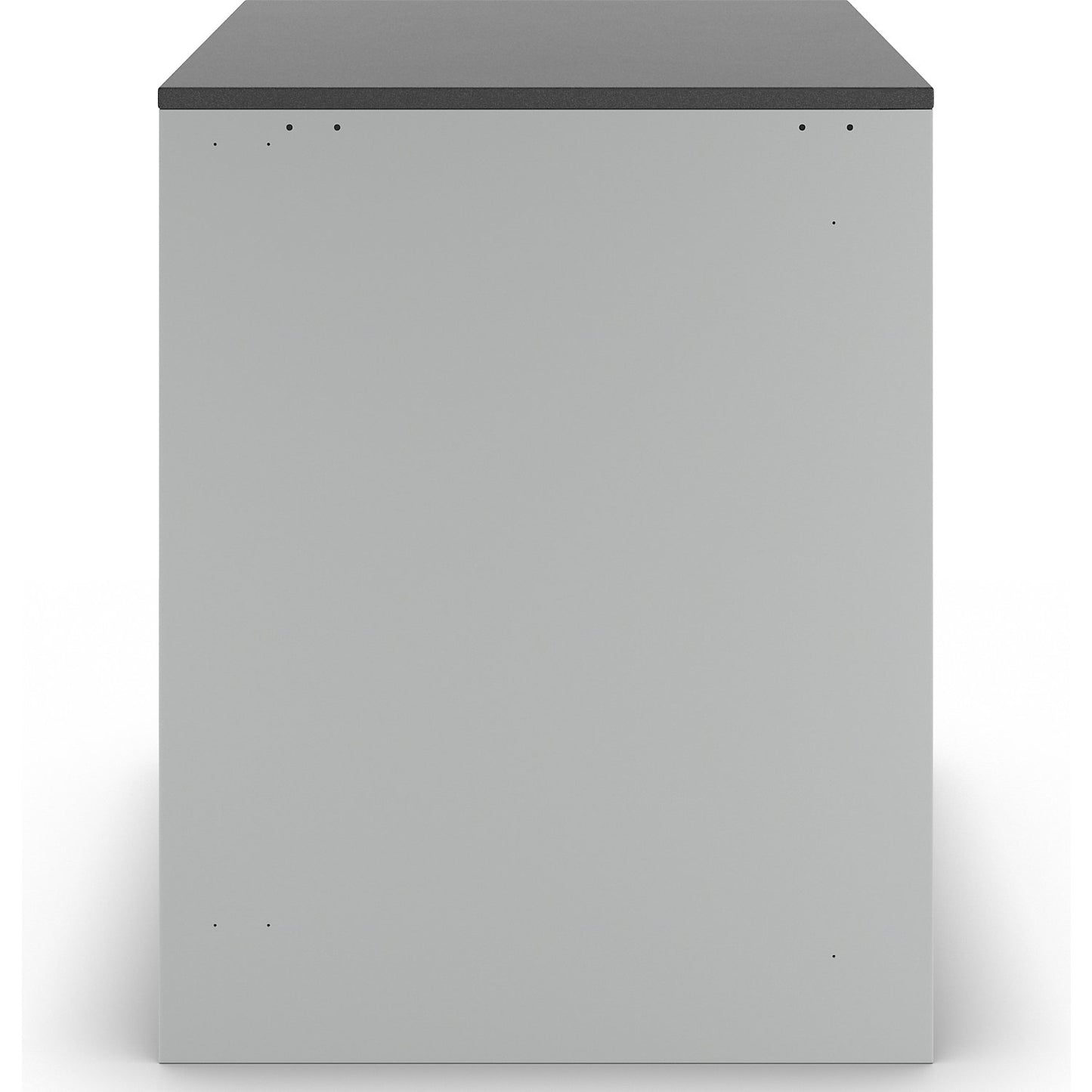 Drawer cupboard with telescopic guides, height 820 mm, drawers: 4 x 60, 4 x 120 mm, light grey / gentian blue, width 770 mm.