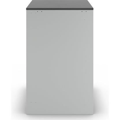 Drawer cupboard with telescopic guides, height 1030 mm, drawers: 3 x 90, 3 x 120, 2 x 150 mm, light grey / gentian blue, width 770 mm.