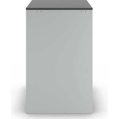Drawer cupboard with telescopic guides, height 1030 mm, drawers: 1 x 90, 7 x 120 mm, light grey / gentian blue, width 770 mm.