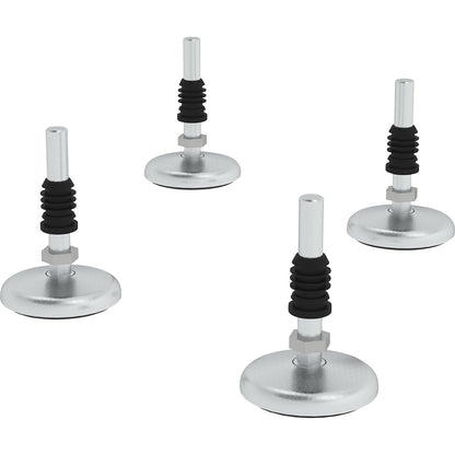 Adjustable feet, pack of 4 foot plates, height adjustable by 70 mm.
