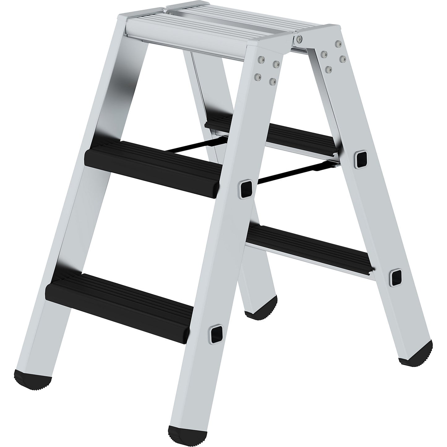 Step ladder, double sided, cushioned model, 2 x 3 steps.
