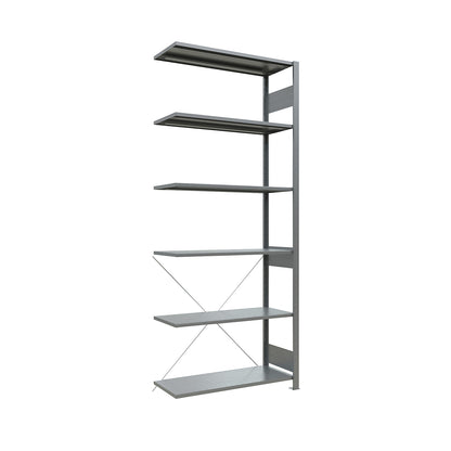 Boltless shelving unit, single row, shelf WxD 1000 x 400 mm, zinc plated, height 2500 mm, extension shelf unit.