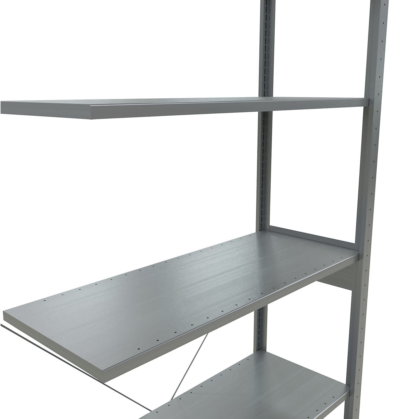 Boltless shelving unit, single row, shelf WxD 1000 x 400 mm, zinc plated, height 2500 mm, extension shelf unit.