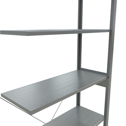 Boltless shelving unit, single row, shelf WxD 1000 x 400 mm, zinc plated, height 2500 mm, extension shelf unit.