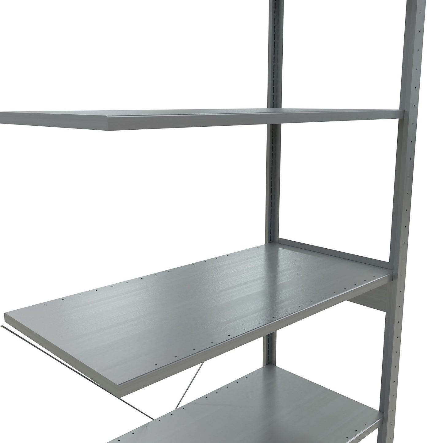 Boltless shelving unit, single row, shelf WxD 1000 x 500 mm, zinc plated, height 2500 mm, extension shelf unit.