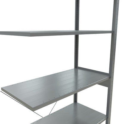 Boltless shelving unit, single row, shelf WxD 1000 x 500 mm, zinc plated, height 2500 mm, extension shelf unit.