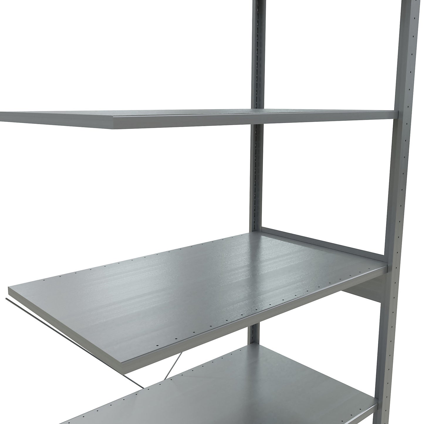 Boltless shelving unit, single row, shelf WxD 1000 x 600 mm, zinc plated, height 2500 mm, extension shelf unit.