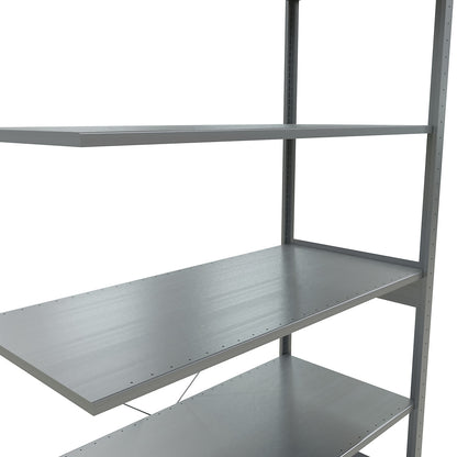 Boltless shelving unit, single row, shelf WxD 1300 x 600 mm, zinc plated, height 2500 mm, extension shelf unit.