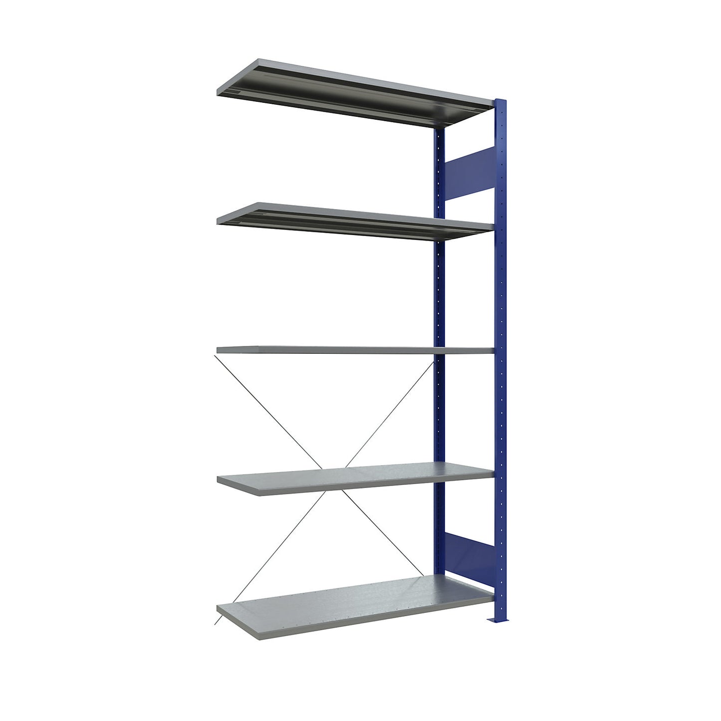 Boltless shelving unit, single row, shelf WxD 1000 x 400 mm, blue, height 2000 mm, extension shelf unit.