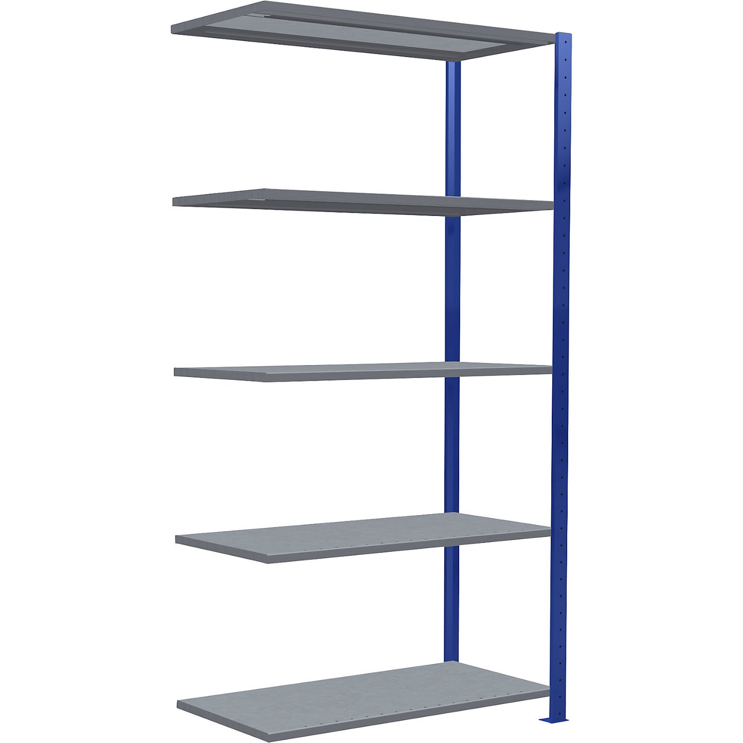 Boltless shelving unit, single row, shelf WxD 1000 x 500 mm, blue, height 2000 mm, extension shelf unit.