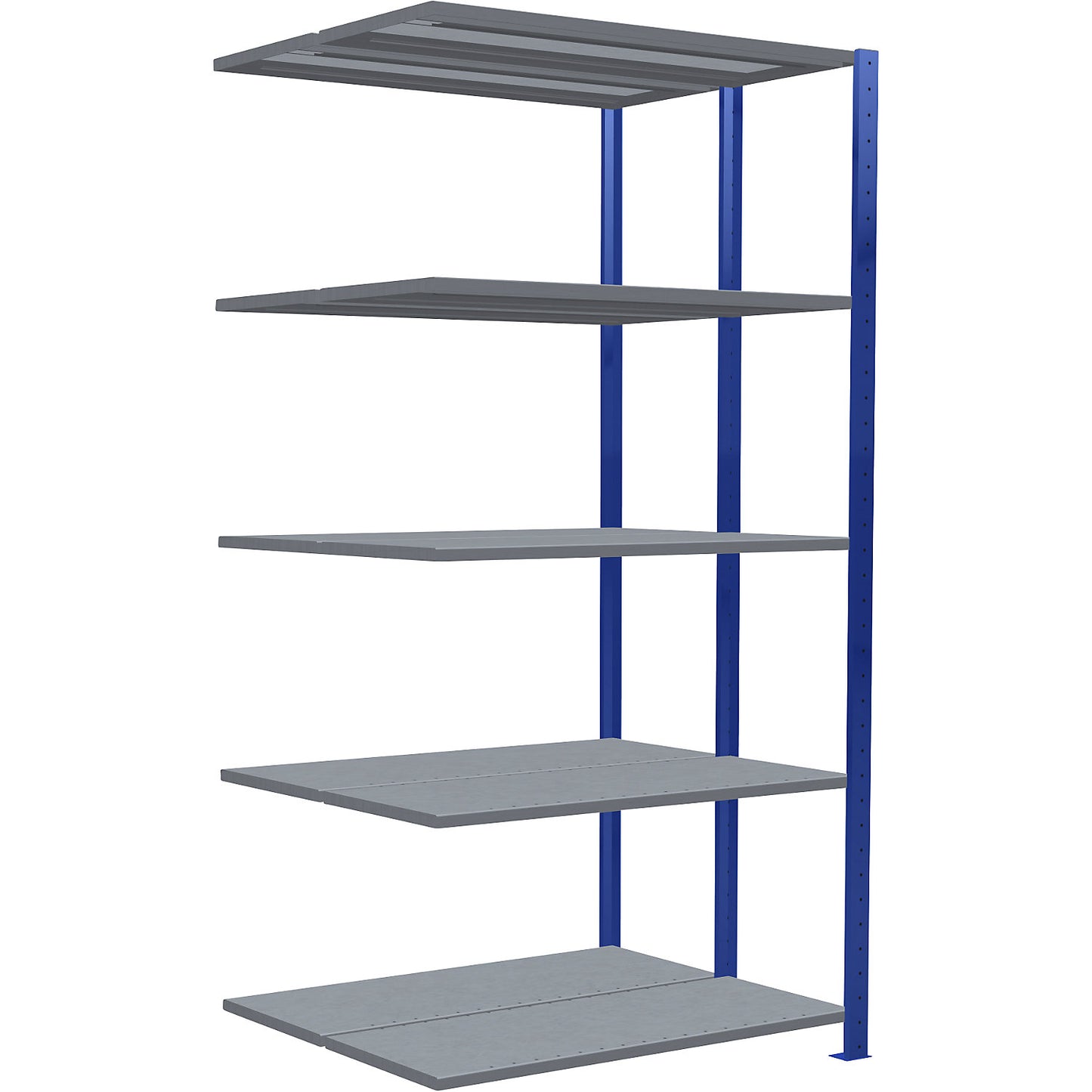 Boltless shelving unit, double row, shelf WxD 1300 x (2 x 400) mm, blue, height 2000 mm, extension shelf unit.