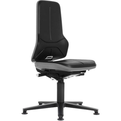 NEON industrial swivel chair swivel chair, floor glides, permanent contact mechanism, skintec, grey bumper.