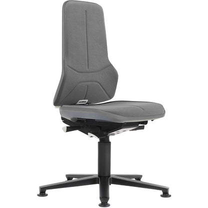 NEON industrial swivel chair swivel chair, floor glides, permanent contact mechanism, Supertec, grey bumper.