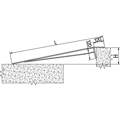 Bridge plate, mobile, max. load 1200 kg, plate length 1200 mm.