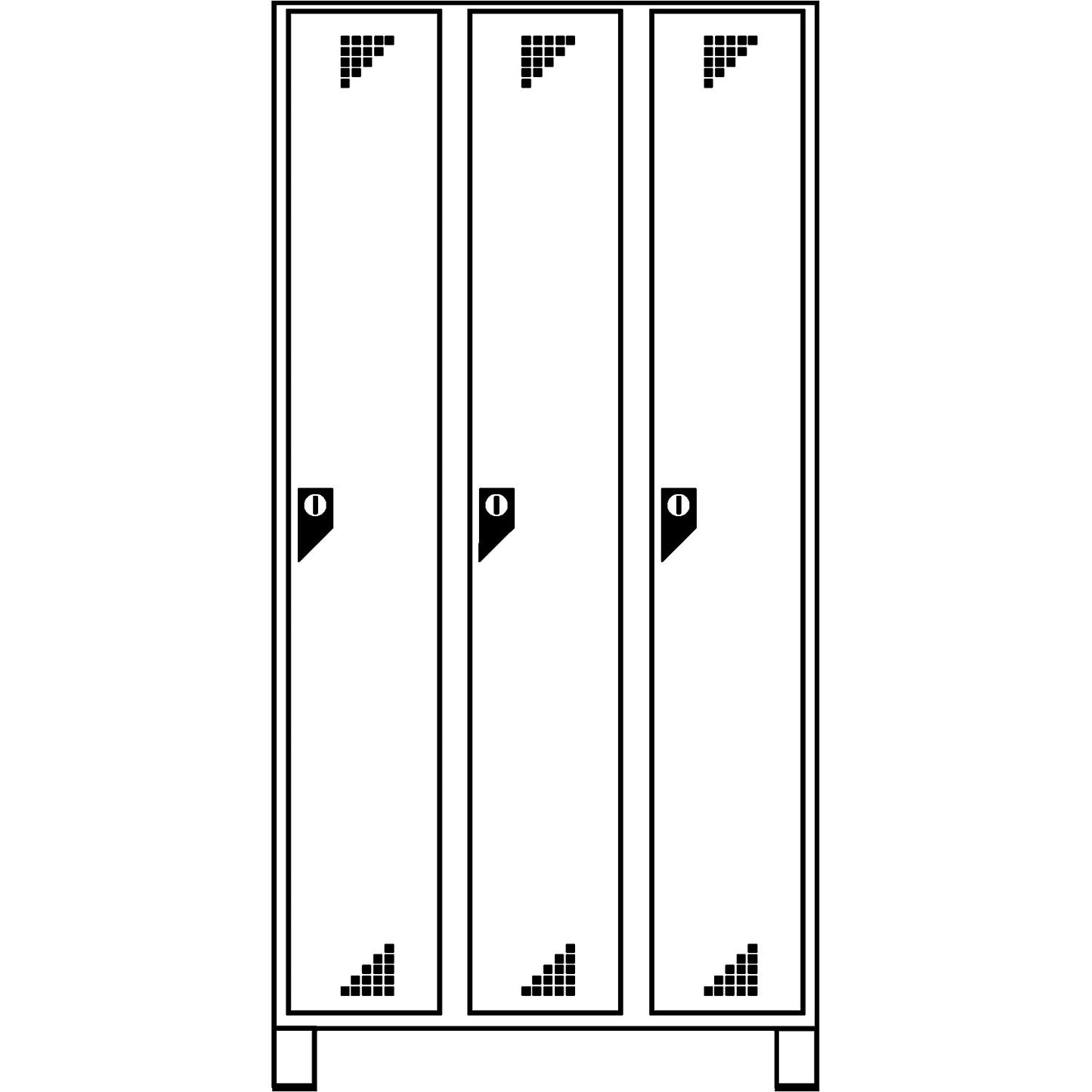 Bremen locker, 3 compartments, light grey / charcoal, width 1200 mm.