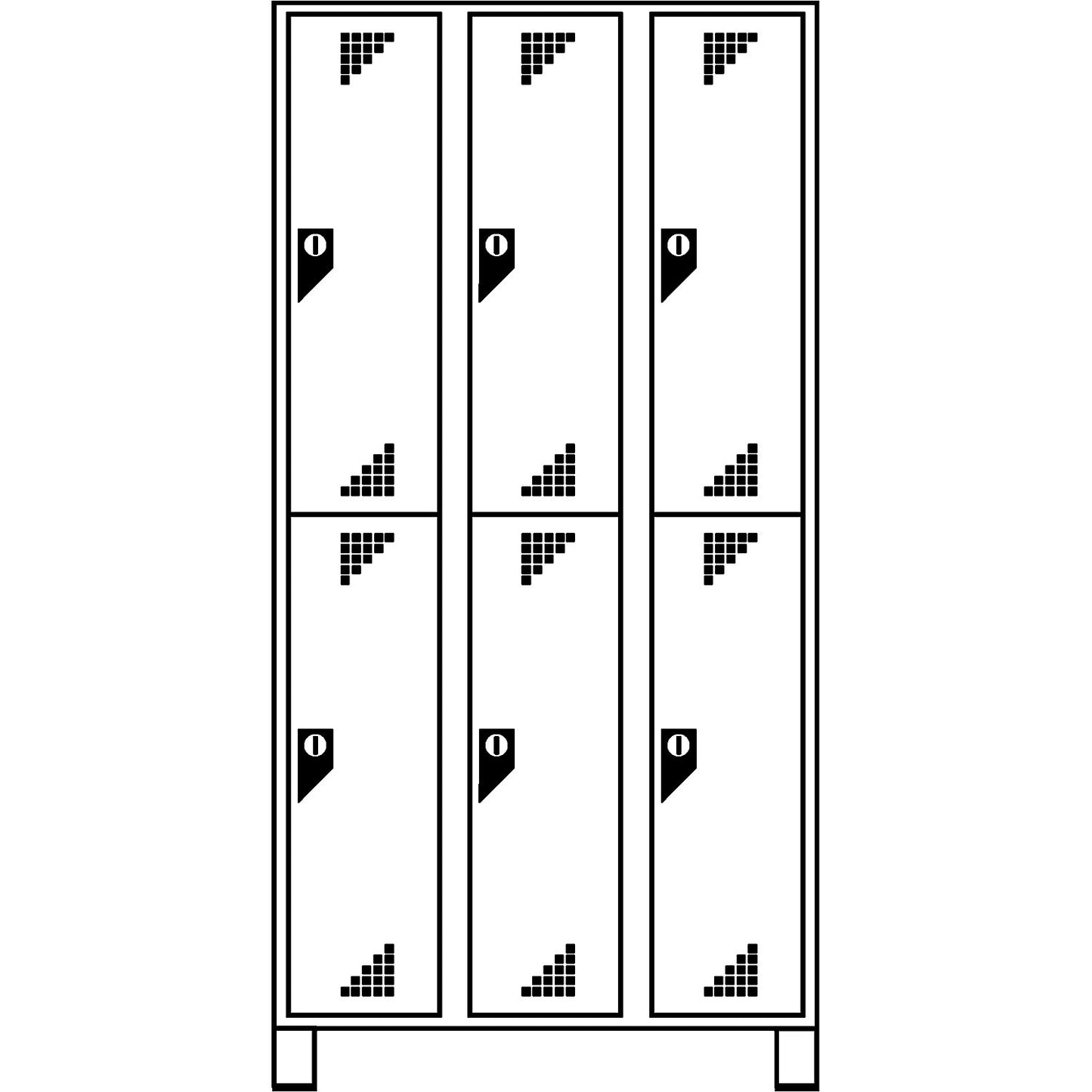 Bremen double deck clothes locker, 3 compartments, light grey / charcoal, width 1200 mm, 6 compartments.