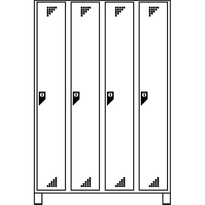 Bremen locker, 4 compartments, light grey, width 1200 mm.