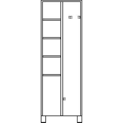 Bremen multi-purpose/cloakroom locker, centre partition, clamp, light grey / charcoal, width 800 mm.