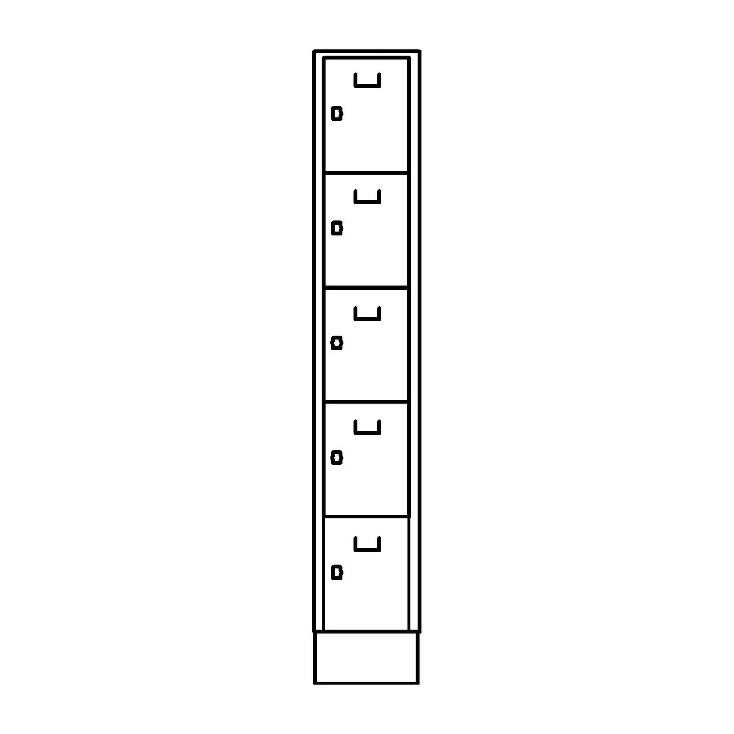 Dresden 5-fold compartment locker, 1 compartment, light grey / light blue, W 400 mm, with base plinth.