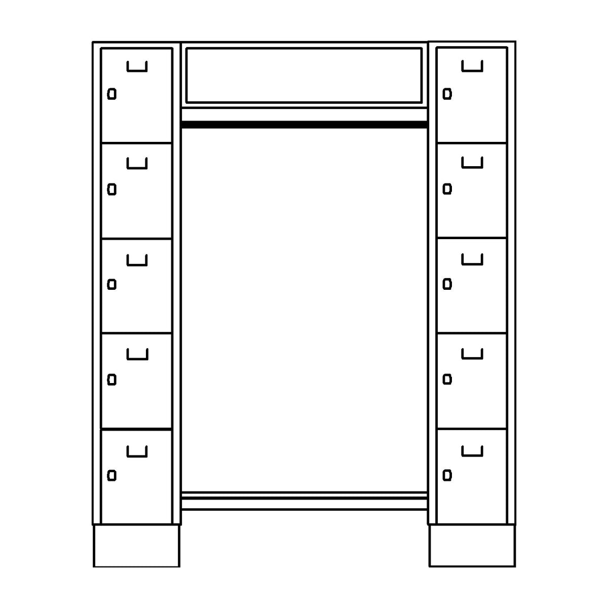 Dresden cloakroom locker system, 2 compartments, 1 coat rack, W 1670 mm, light grey.