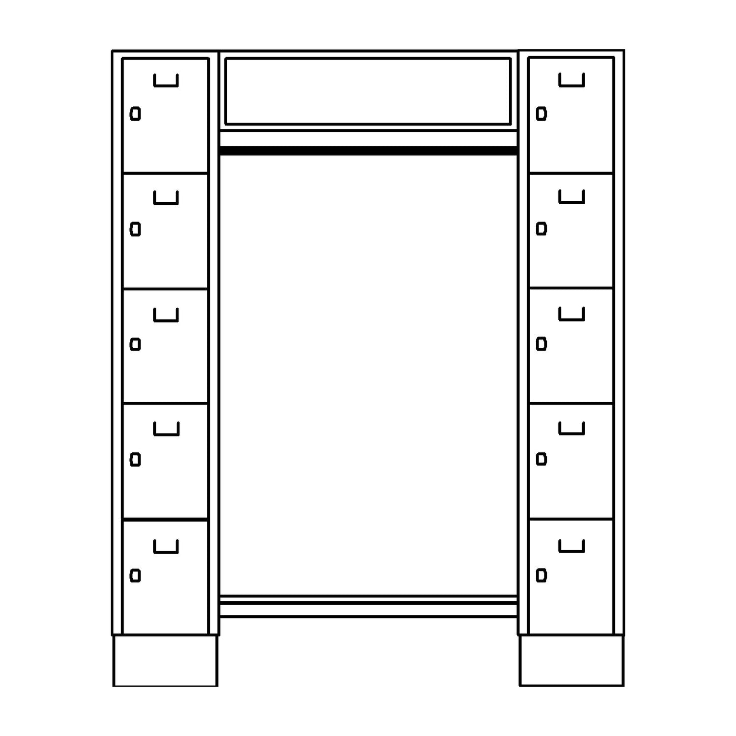 Dresden cloakroom locker system, 2 compartments, 1 coat rack, W 1670 mm, light grey / light blue.