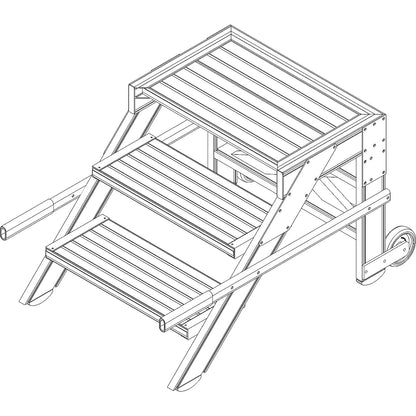 Stair platform, step width 800 mm, max. load 200 kg, 5 steps.