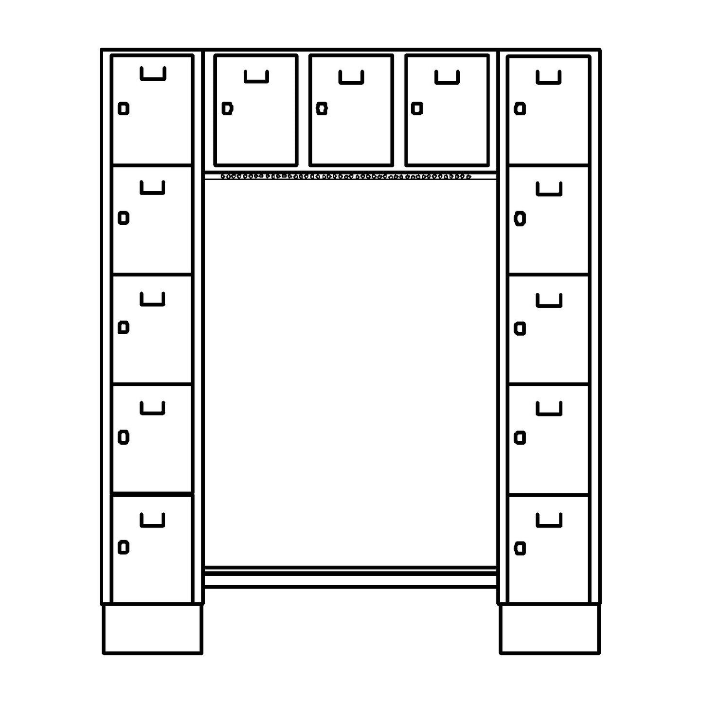 Dresden cloakroom locker system, 13 compartments, light grey / basalt grey.