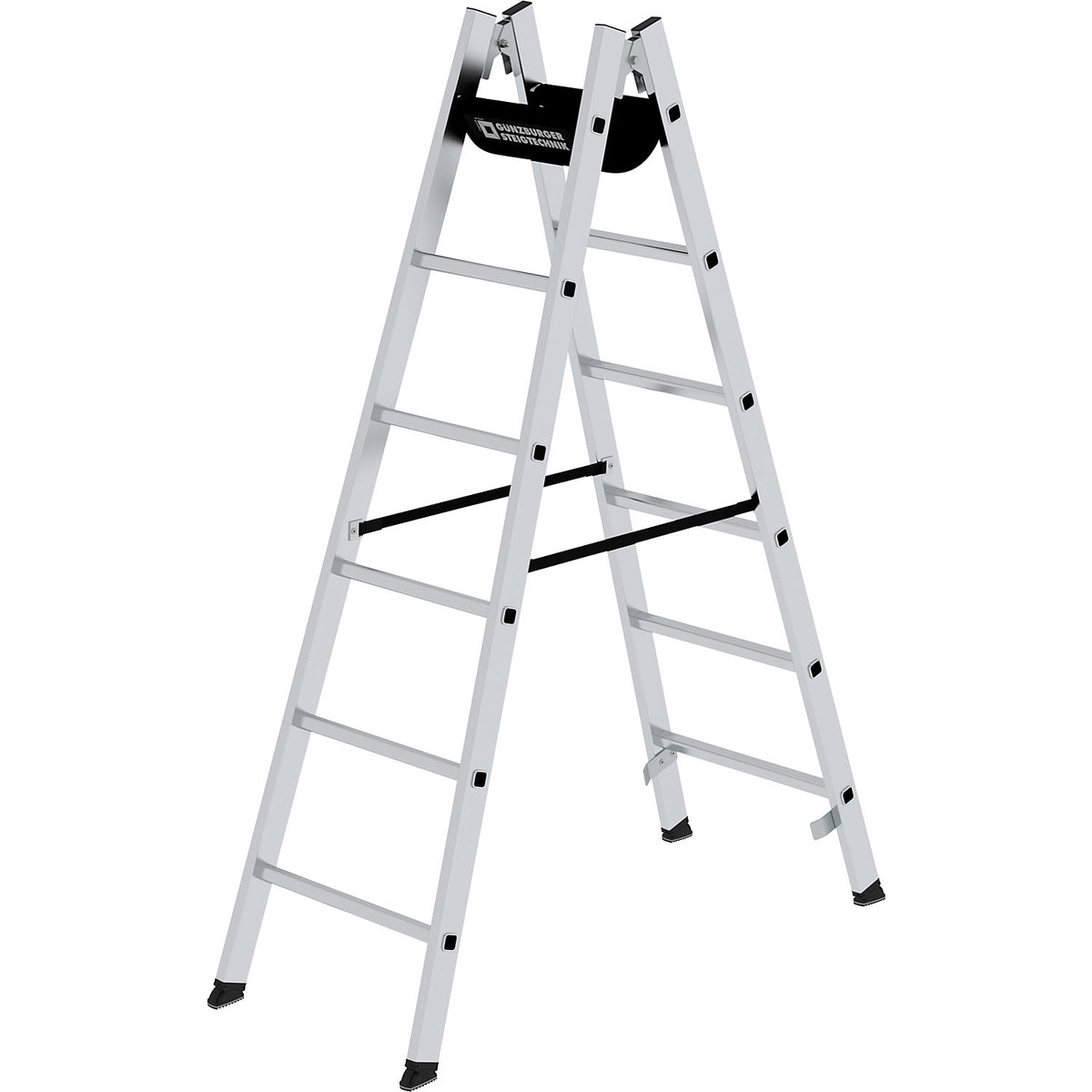 Safety rung ladder, double sided access, rungs 30 x 30 mm, non-slip, 2x6 rungs.