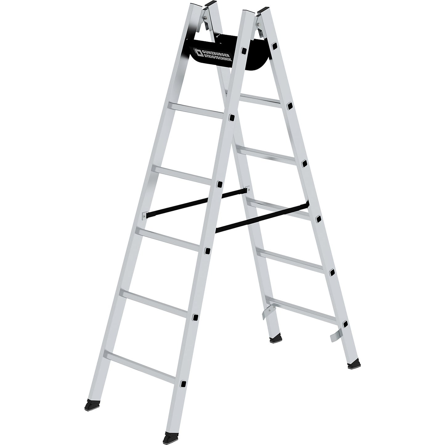 Safety rung ladder, double sided access, rungs 30 x 30 mm, non-slip, 2x6 rungs.