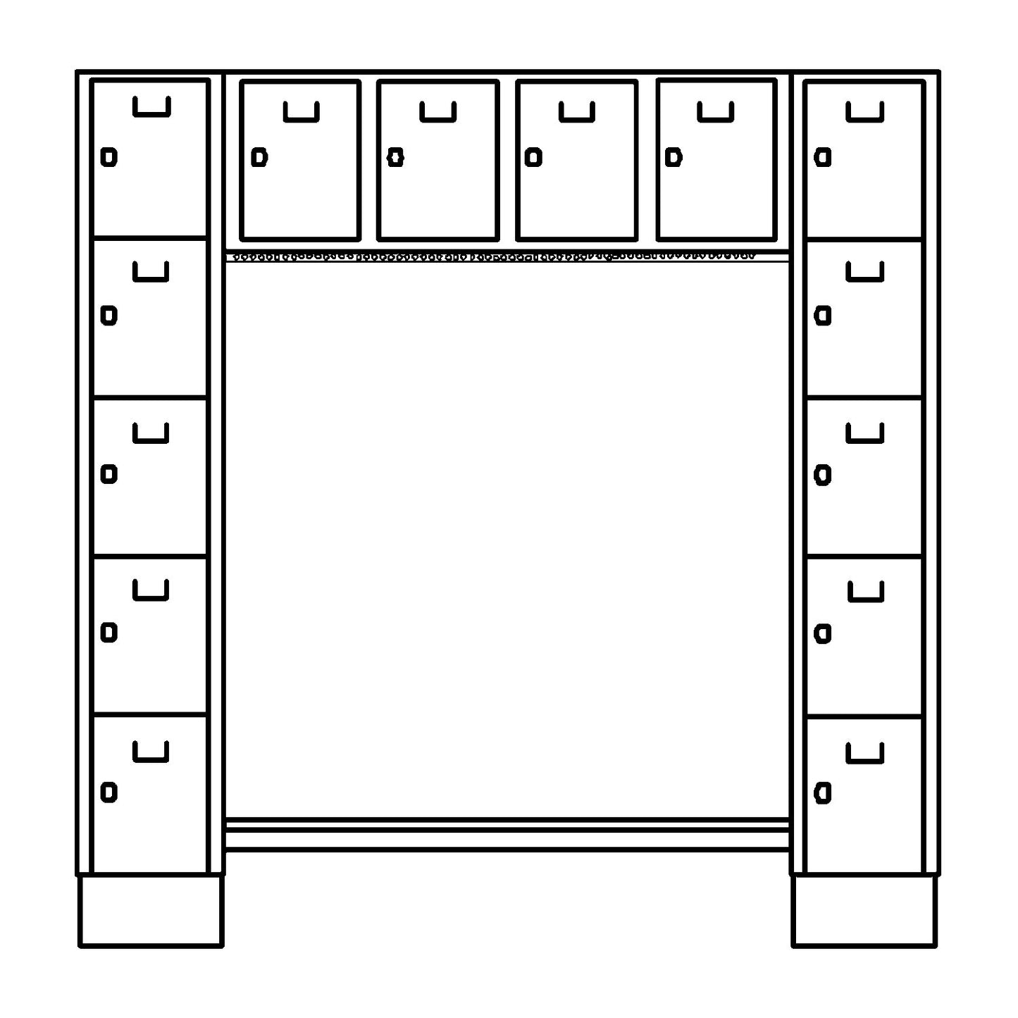 Dresden cloakroom locker system, 14 compartments, light grey / gentian blue.